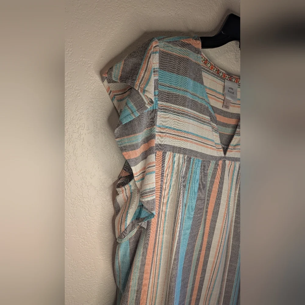 Knox Rose Sea Glass Flutter Sleeve Top - Picture 8 of 8